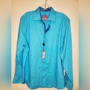 Scully Mens Turquoise Button down western Long Sleeve Button down shirt